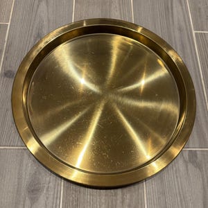 Preloved IKEA 703.501.13 GLATTIS Stainless Steel Gold Tone Large 38cm/15&quot; Round Serving Tray | Brass Style Swedish Home Decor Accessories