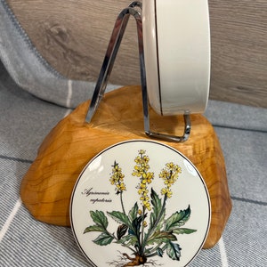 Vintage Villeroy & Boch Agrimonia Eupatoria Yellow Flower Botanica Luxembourg Vitro Porcelain Round Lidded Jewellery Trinket Bowl Dish Box image 8