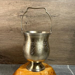 Vintage EPNS verzilverde sokkel handgegraveerde sierlijke ijsemmerkoeler | Verzilverde drankentrolley verzamelobjecten | Accessoires barwagen