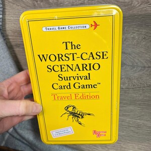 Vintage 2003 Jeu de cartes de survie Le pire des cas : édition voyage - 8 ans et plus 2 joueurs ou plus - Boîte jaune vif en relief Scorpion