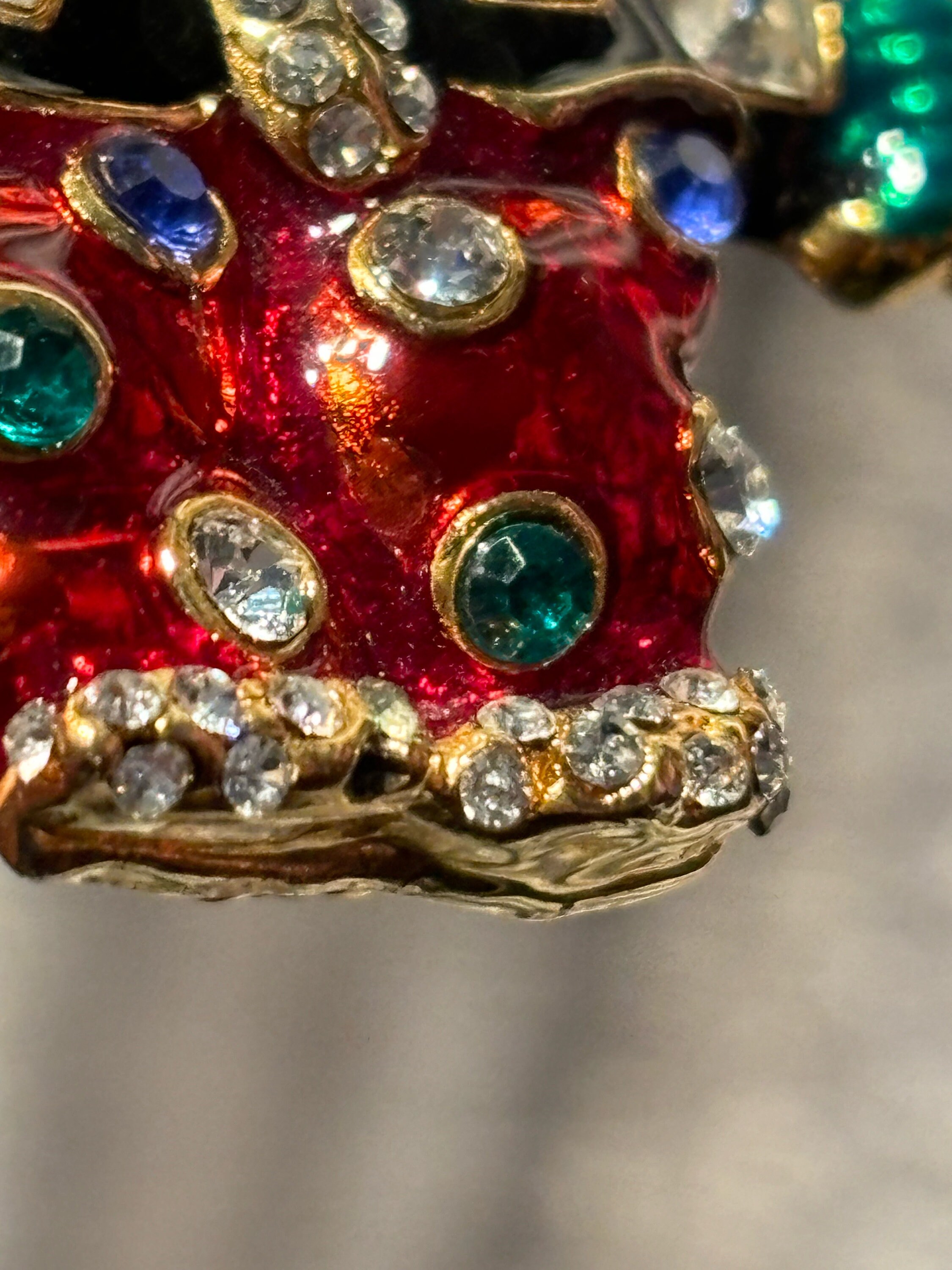 Broche Vintage Bijou Clown - Or, Perles, Cristal Boréalis Et émail - Modèle Rare *4166 - Occasion