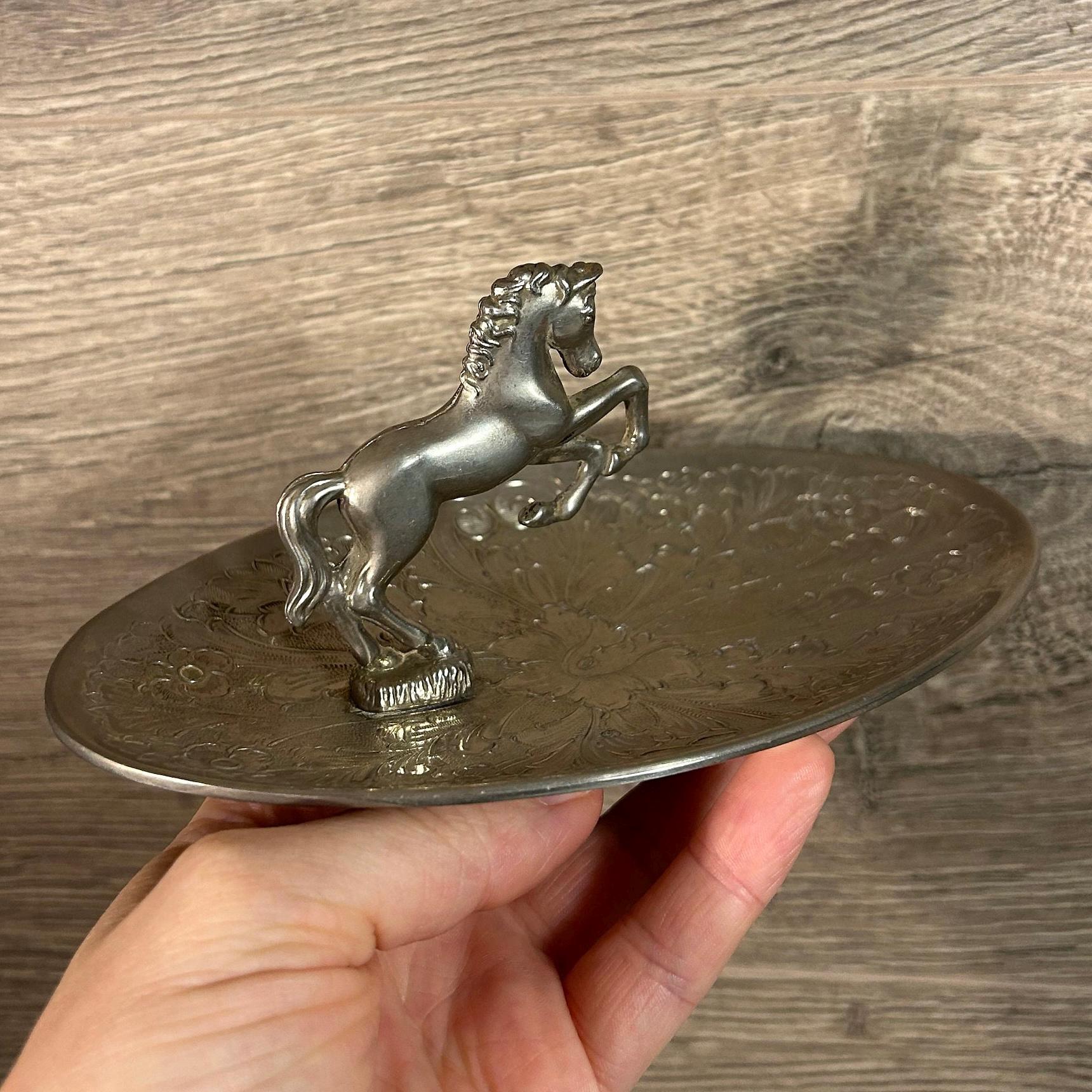 Vintage Seba Silver Plated ZBA Prancing Horse & Ornate