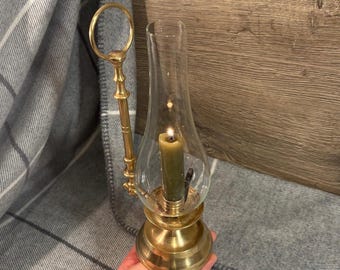 vintage cheminée en verre à volants, repose-doigts en laiton à accrocher au mur | Bougeoirs nautiques de collection | Décoration d'intérieur côtière MCM