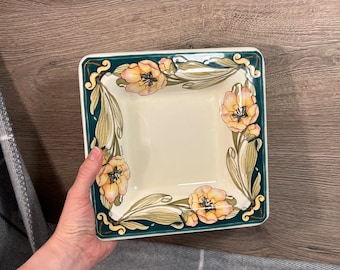 Vintage Made in Italy Tiffany Boutique Fine Tableware Square Bowl