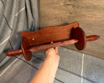 Vintage Cole & Mason London Wall Mounted Kitchen Paper Towel Roll Wooden Holder Made in England | English Cottagecore Kitchenalia Essentials