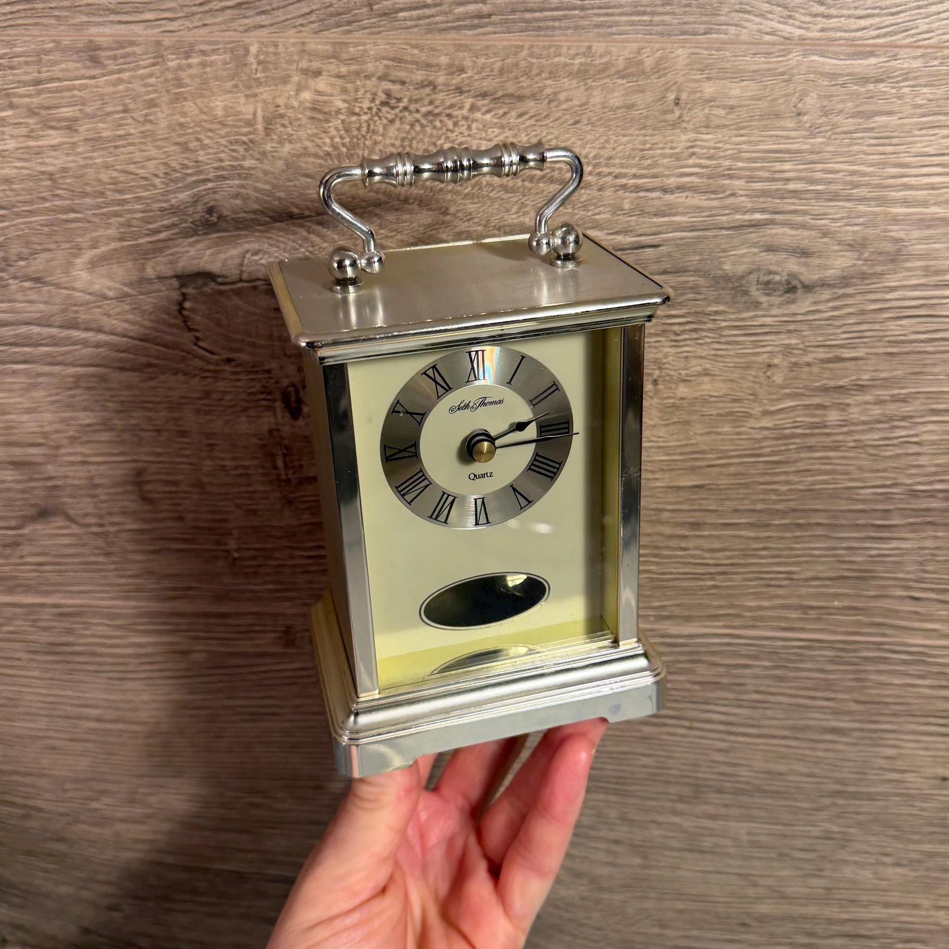 ナショナル 松下電工 おしらせ時計 TE-811 アンティーク 昭和レトロ Vintge Seth Thomas Charm Model 243 Japan Movement Shelf Desk