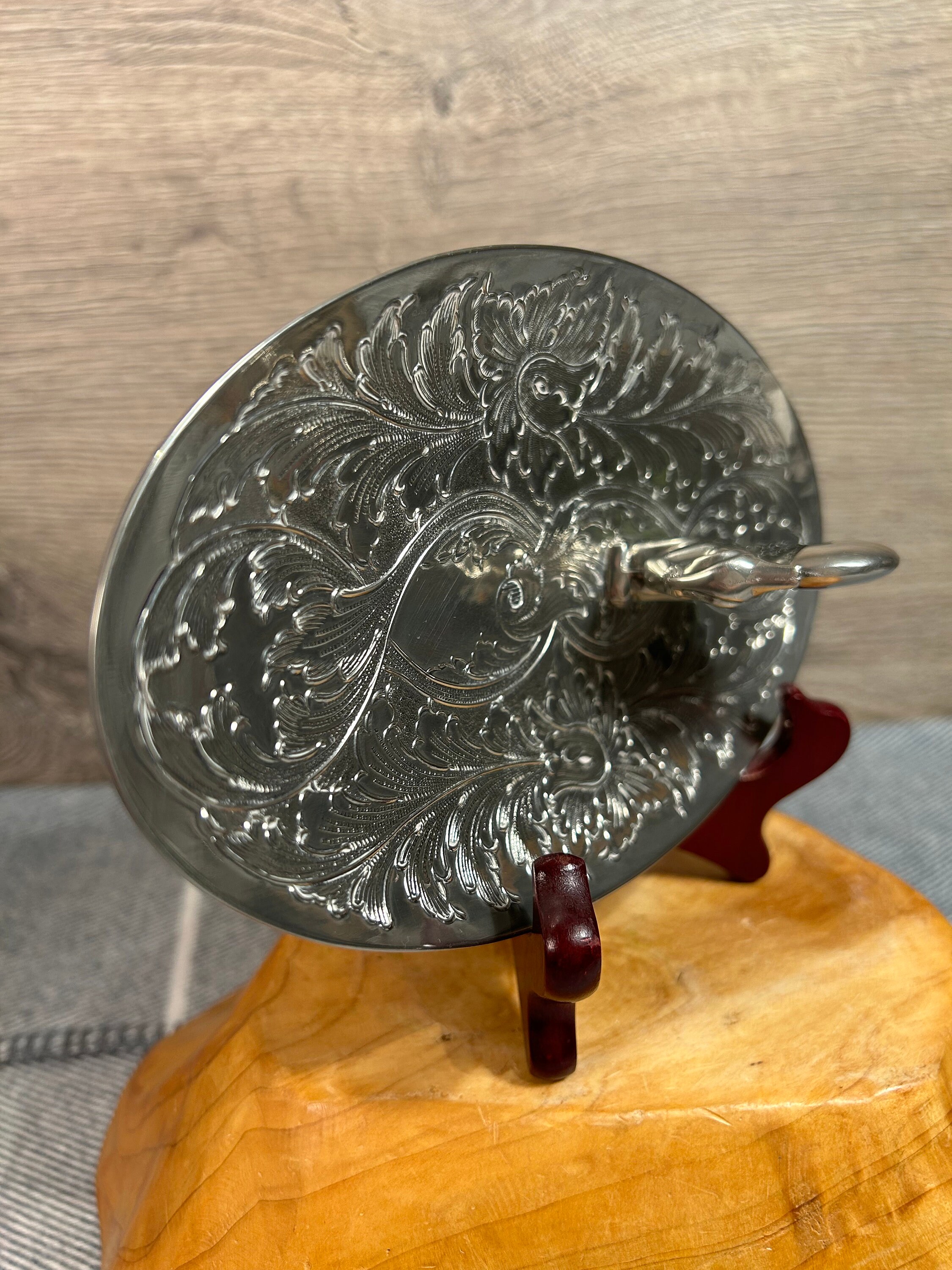 Plat à Noix Ou Bibelot Ovale Vintage En Argent Plaqué - Motif écureuil - Occasion