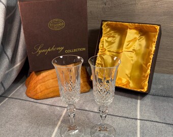 Rare Vintage Crystal Goblet Set Soviet Large Wine Goblet  Vintage Set of 6 USSR crystal 24% PbO Goblet Slim Wine Liquor Glasses main image 1