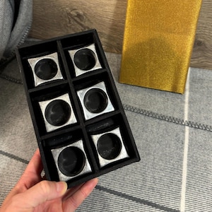 Servilleteros cuadrados de metal plateado vintage (juego de 6) / Accesorios de mesa rústicos / Cenas retro / Servilleteros plateados en caja