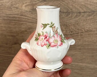 Phoenix Glass Sculptured Artware Wild Rose Vase, Pink Satin