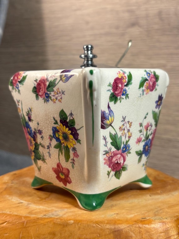 Vintage Midwinter Porcelon Burslem Pottery Art Deco Footed Square