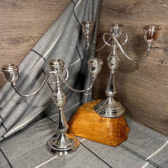 PAIRE DE CHANDELIERS En CRISTAL Bougeoirs 3 BRANCHES - ART DÉCO - Vintage EUR 97,00 - PicClick FR