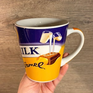Preloved 2006 Cadbury Chocolate Dairy Milk Caramel Mug Heavy Ceramic Mug | British Confectionery Collectible | Sweet Tooth Daily Kitchenalia