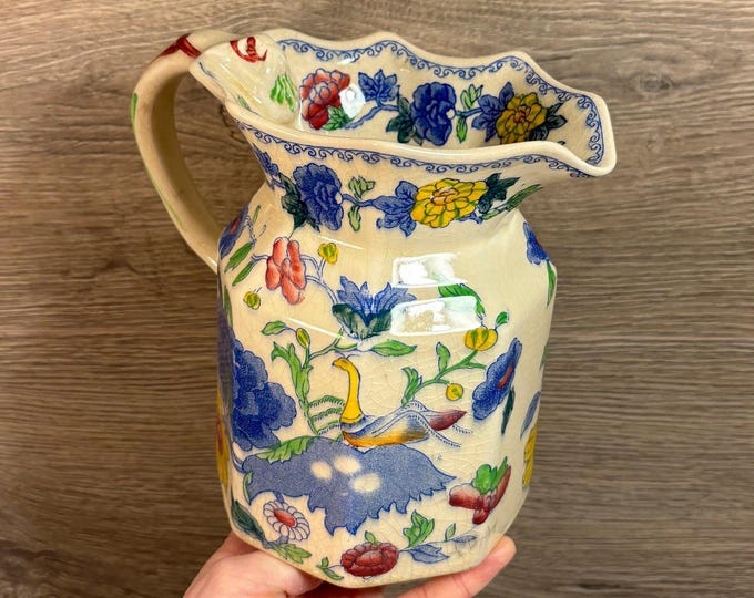 Vintage Mason's Regency Octagonal Jug Pitcher | C4475 Rg No 821349 ...