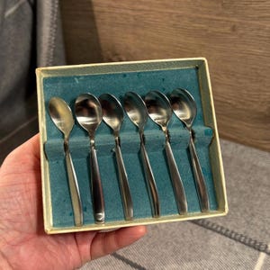 Vintage Gero Zilmeta Dutch Advocaat Eggnog Spoons- Set of 6 | Netherlands Tableware, Cutlery & Flatware | Holland Drinks Trolley Collectible