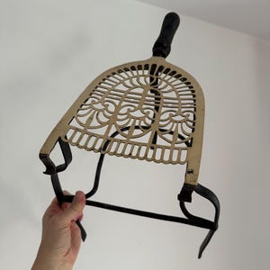 Vintage Brass & Cast Iron Victorian Fireplace Trivet | Freestanding Hearth Essentials | English Cottage Antiques | Old Fireside Collectibles