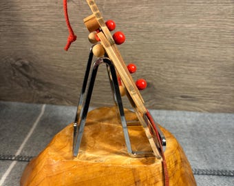Vintage Selecta Spielzeug Wooden Puppet Jester Clown Pulley