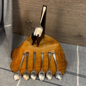 Vintage EPNS Silver Plated Small Petite Teaspoons- Set of 7 | Sugar Shovel and 6 Small Spoons | English Afternoon Tea Silverware Essentials
