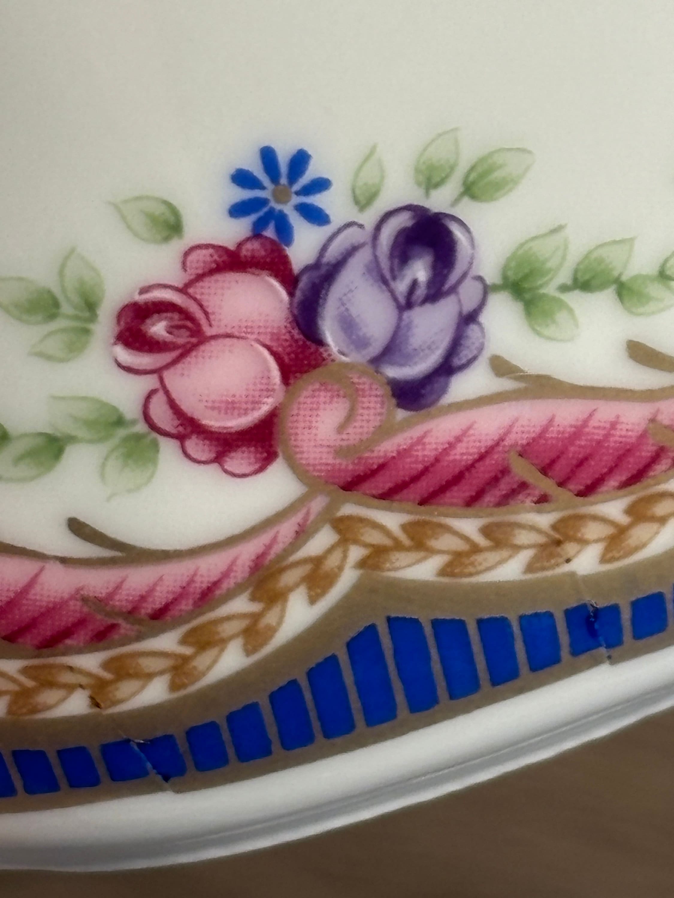 ヴィンテージの可憐な小さな花柄セラミック製歯ブラシホルダー4本