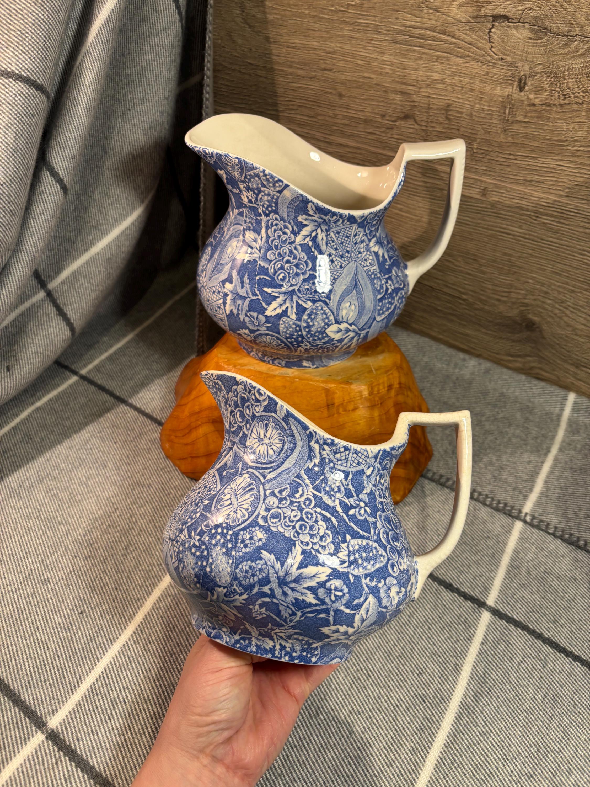 Vintage 'provence' Victoria Blakeney England Blue & White Two Jug ...