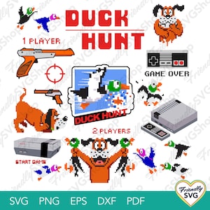 Oeuvre d'art vectorielle du jeu vidéo rétro Duck Hunt