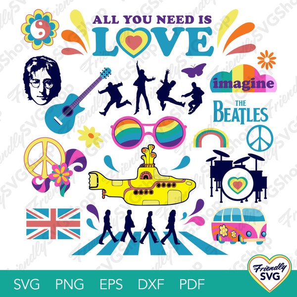 Rock Band 60s Icons Vector Artwork