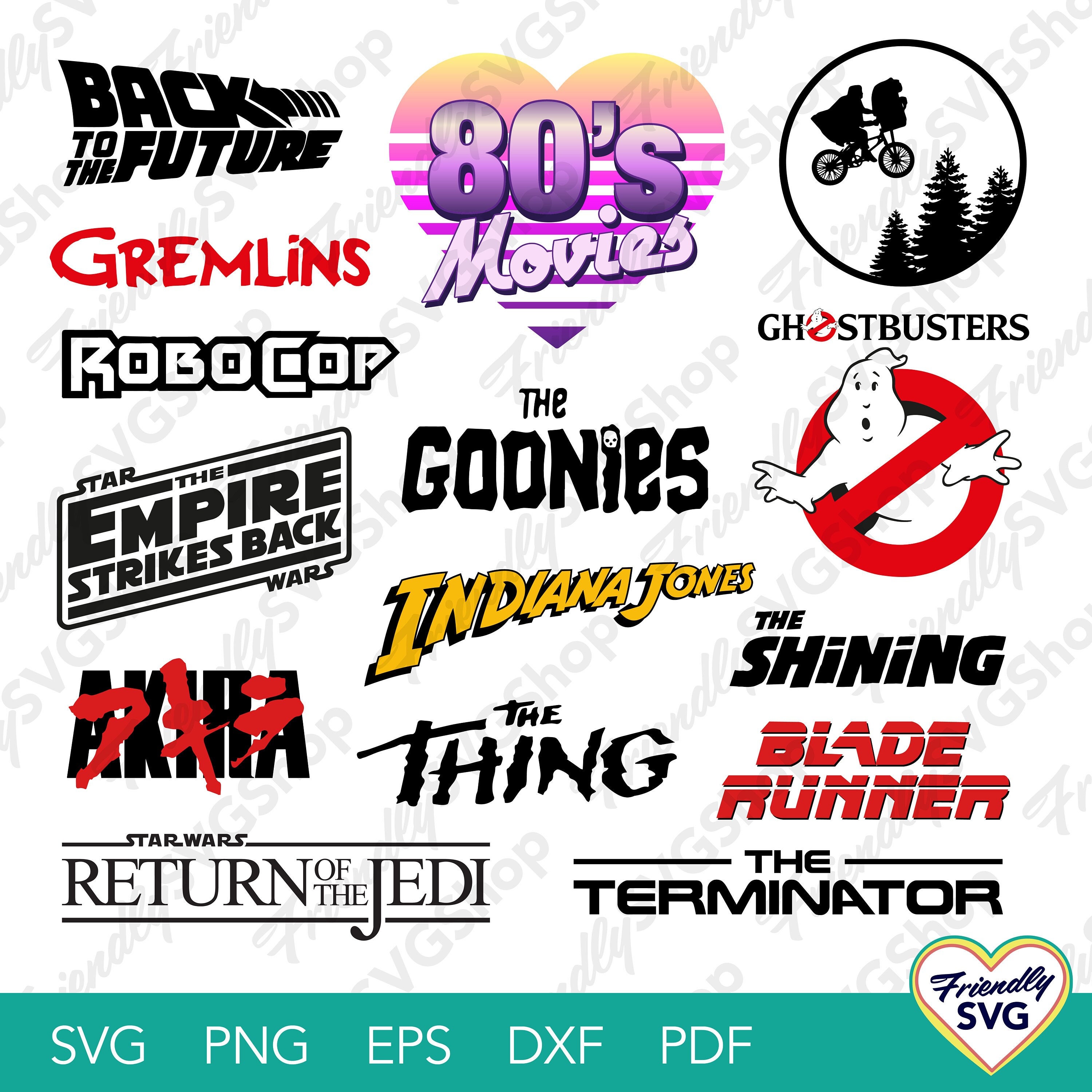 80's Movie Titles Vector Artwork - Etsy