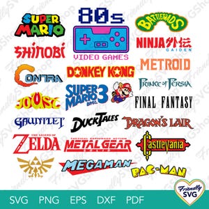 80's Videospiele Vektor Grafik Icons