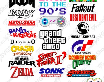 90's Video Games Vector Artwork Icons