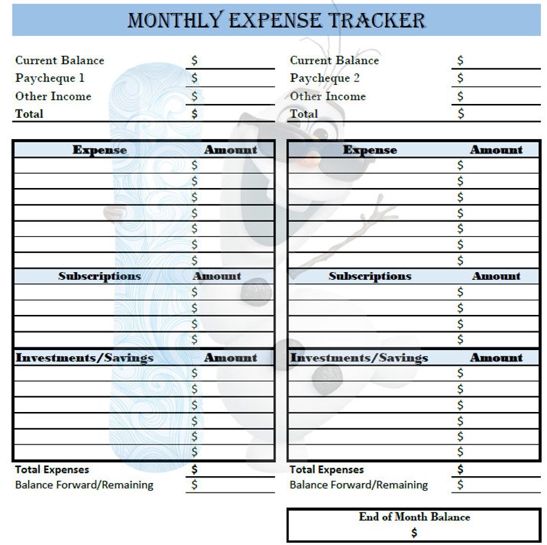 Monthly Expense Tracker PDF Downloadable - Etsy
