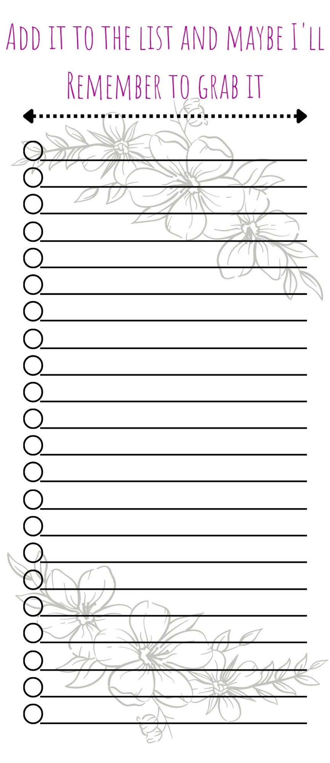 Grocery List PDF Printable - Etsy