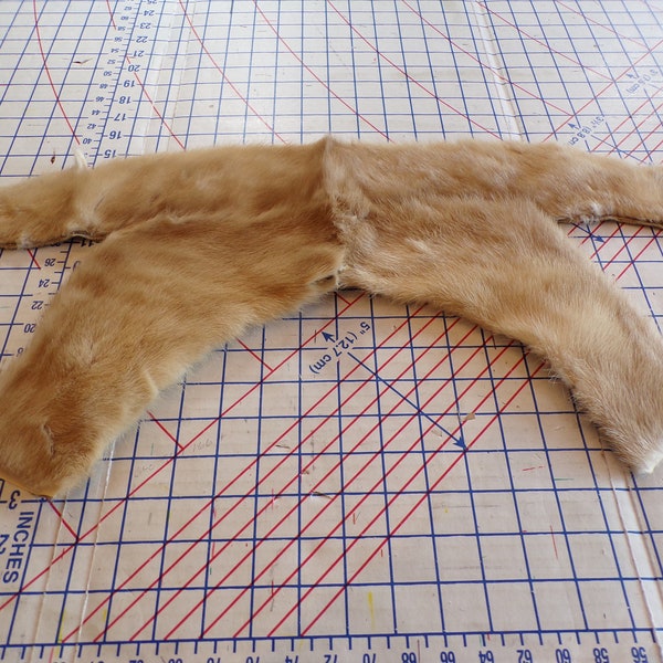 real mink, 1 piece, DIY craft supplies, craft cutter fur, recycled fur, natural fur, scrap fur (#326)