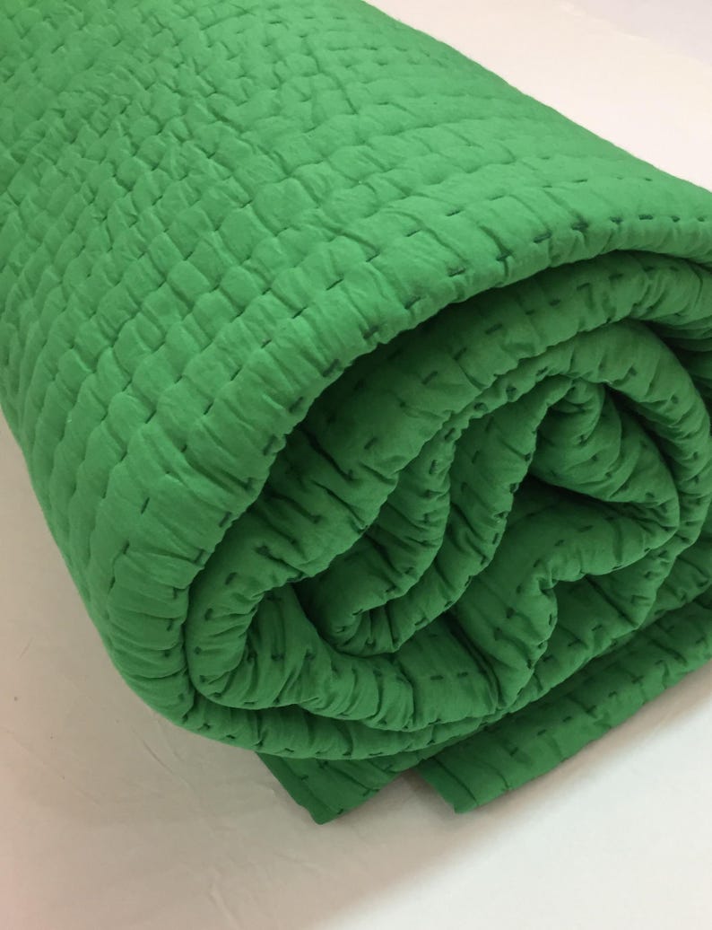 Eco-friendly kantha comforter.
