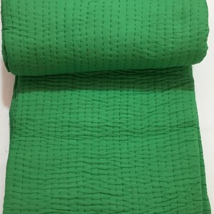 Solid green cotton bedspread
