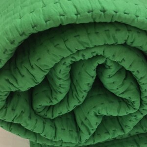 Grass Green kantha bedding
