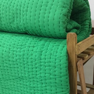 Lightweight cotton kantha throw.