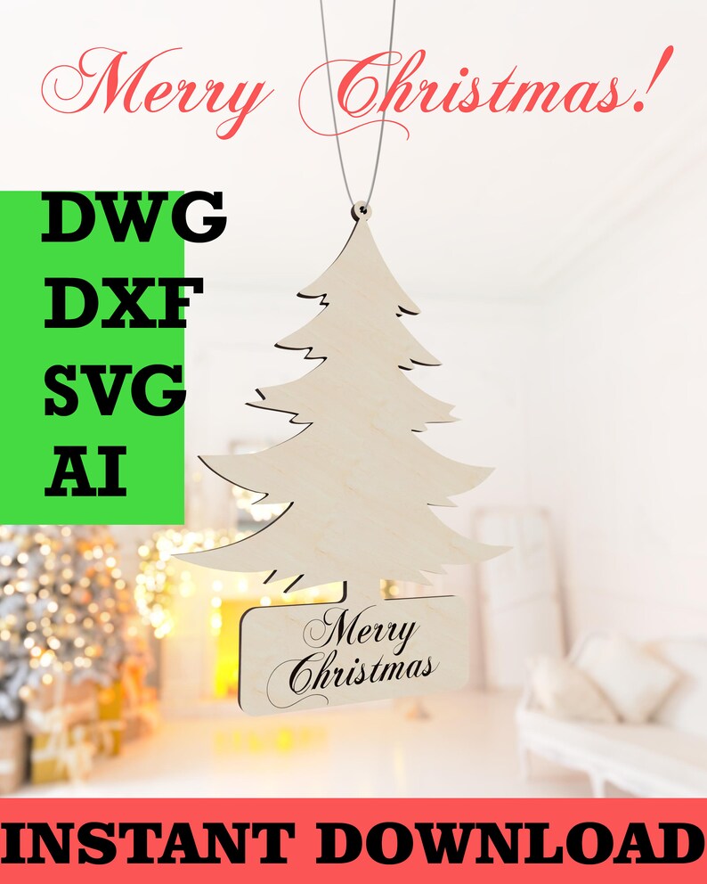 Laser Cutting Christmas Tree Plywood Acrylic Instant Download DXF SWG ...