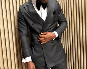Custom-Made Black Tuxedo Suit | Tailored to Perfection, Handmade Black Tuxedo Suit | Perfect Fit,Made-to-Measure Black Suit | Luxury Custom