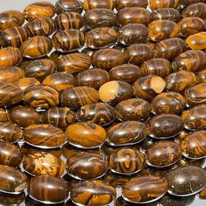 Australian Boulder Opal Beads egg shaped 7 to 10 mm