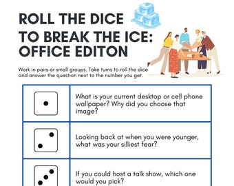 Icebreaker Game: Dicebreaker with friends or co-workers - Printable Game