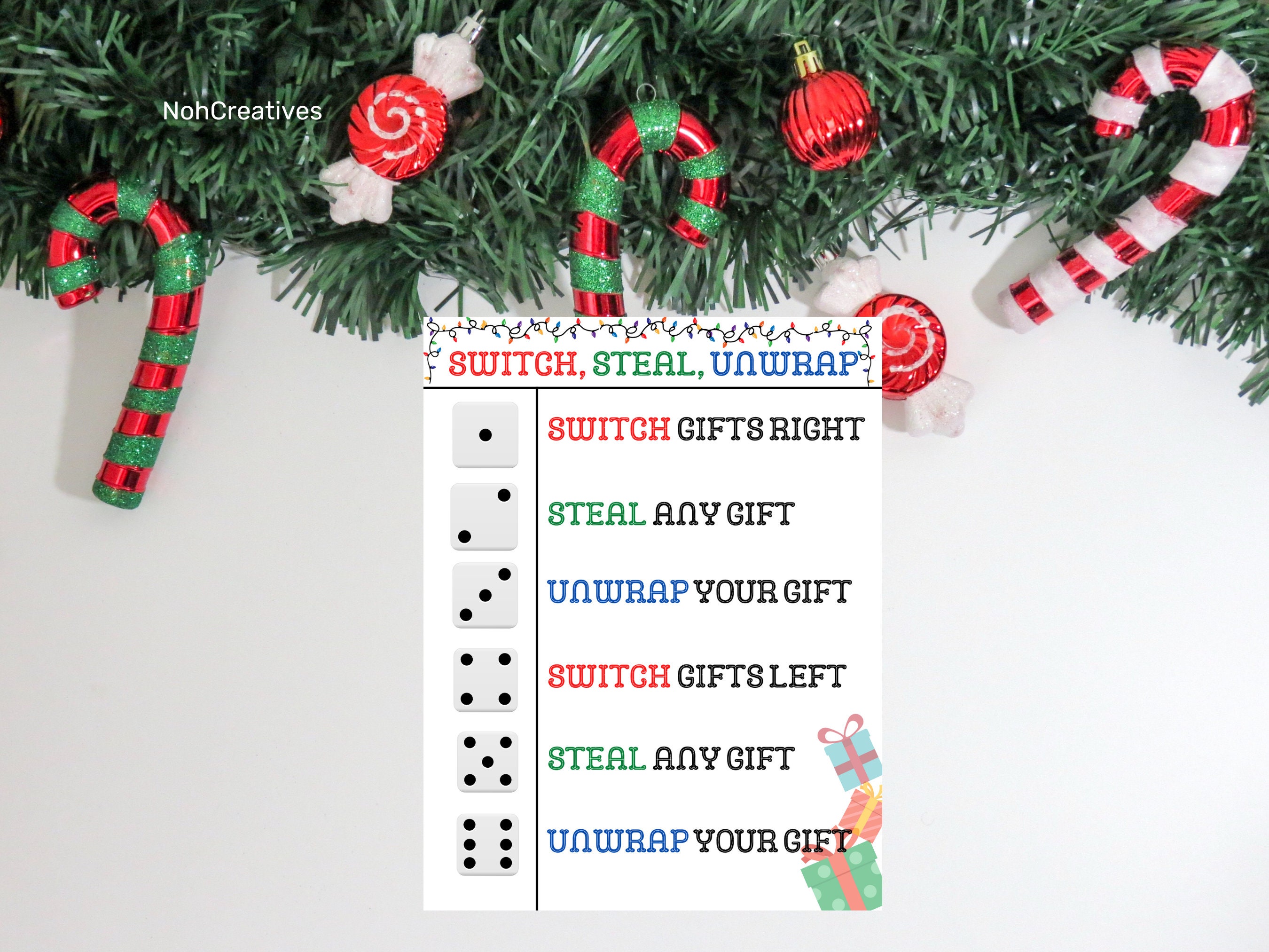 Switch Steal Unwrap Gift Exchange Dice Game - Play Party Plan