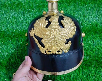 Spiked German Helmet: WWI Bavarian Replica, Wearable Medieval Armor