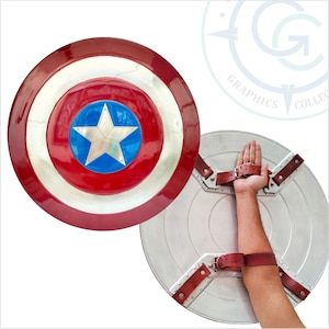 Réplica del escudo del Capitán América de Marvel Avengers Legend / Tamaño estándar / Escudo del Capitán Carter de The Falcon and Winter Soldier Avengers Endgame
