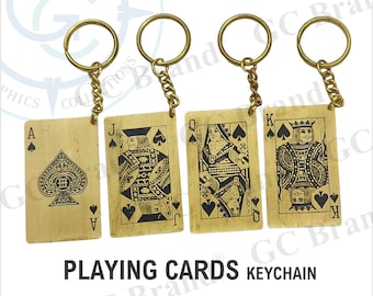 Pocket Rocket Card Keychain - Solid Brass 2" Unique Engraving, Set of 4 Cards
