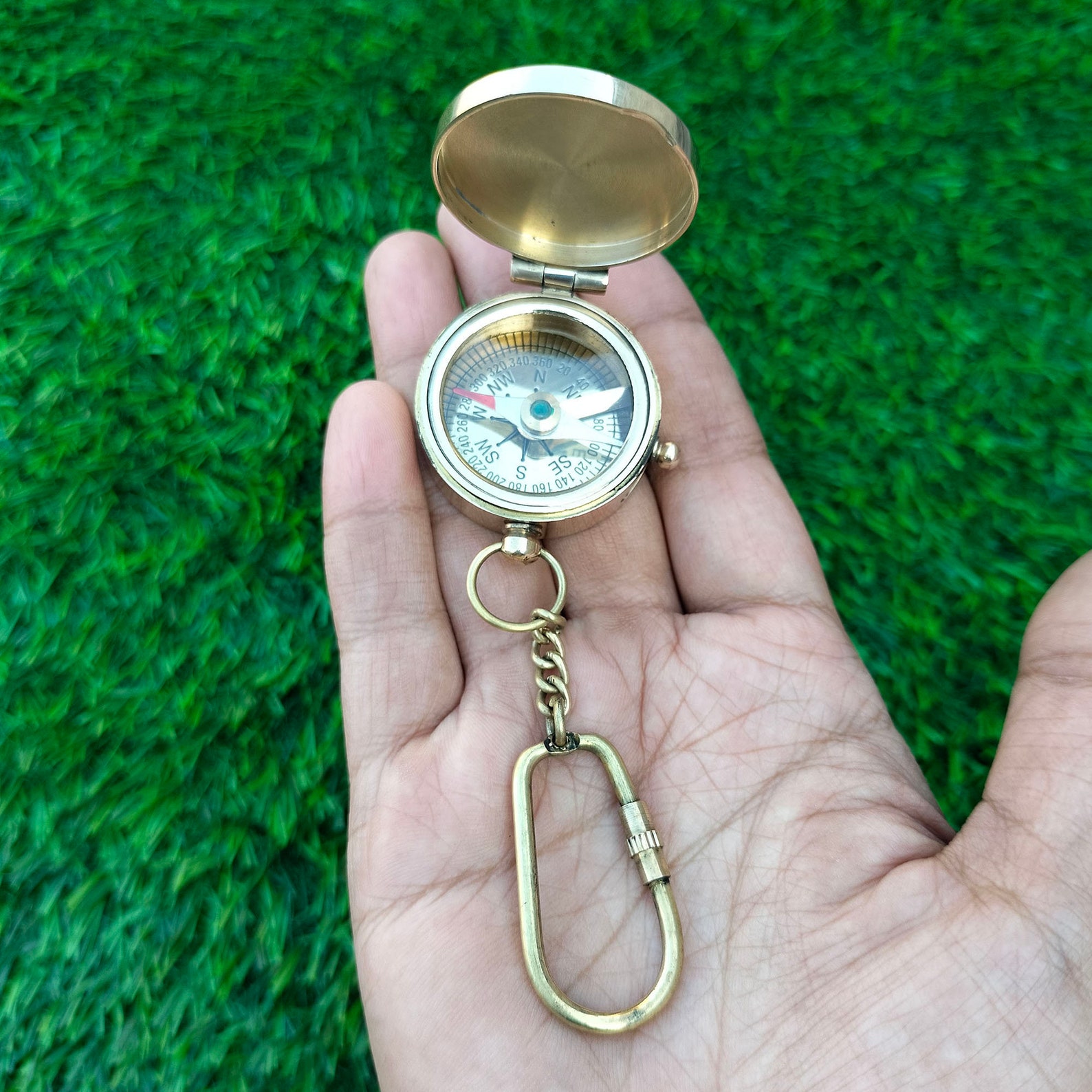 Graphics Collections Key Chain Compass Pure Brass Metal - Etsy