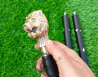 Lion Head Walking Cane - Elegant Gift for Gentlemen, Vintage Style & Functional Charm, Cosplay Gift by GC
