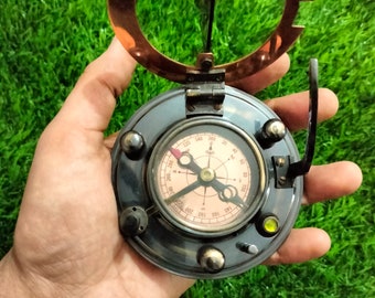 Pure Brass Sundial Compass: Full Functional Sundial Compass, A vintage maritime gift.