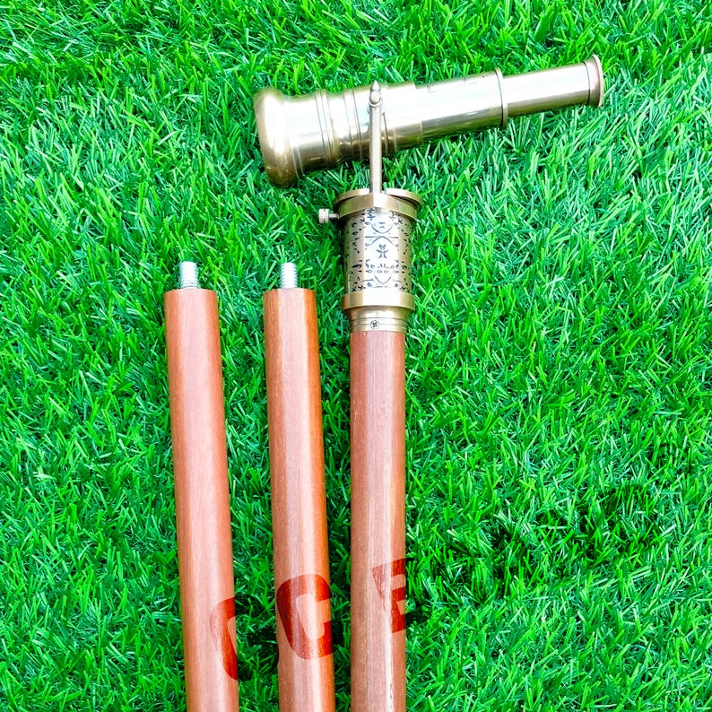 Brass Engraved 1920 Dollond London Victorian Telescope Compass Working