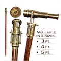 Steampunk Walking Cane with Spyglass Telescope and Compass – Victorian Walking Stick product logo