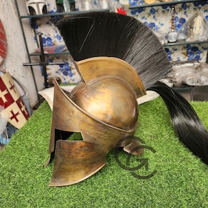 Authentic Spartan Helmet | Handmade Wearable Greek Warrior Helmet | 300 King Leonidas Costume Cosplay Armor Prop | Best Mother Gift by GC